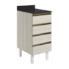 Balcao Com Tampo 4G 40 cm MDF Kali 16410 Bianco Toq Bianco Toq Nicioli