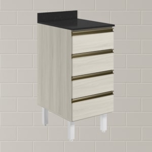 Balcao Com Tampo 4G 40 cm MDF Kali 16410 Bianco Toq Bianco Toq Nicioli