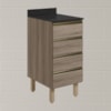 Balcao Com Tampo 4G 40 cm MDF Kali 16410 Carvalho Toq Carvalho Toq Nicioli