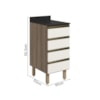 Balcao Com Tampo 4G 40 cm MDF Kali 16410 Carvalho Toq Off White Cetim Nicioli