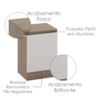 Balcao Com Tampo 58 cm 1 Porta Etna Carvalho Oak Off White POLIMAN