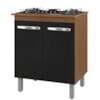 Balcao Com Tampo 75 cm Para Cooktop 5 Bocas 9255 Savana Preto Mobbs