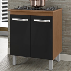 Balcao Com Tampo 75 cm Para Cooktop 5 Bocas 9255 Savana Preto Mobbs