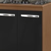 Balcao Com Tampo 75 cm Para Cooktop 5 Bocas 9255 Savana Preto Mobbs