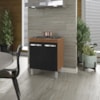 Balcao Com Tampo 75 cm Para Cooktop 5 Bocas 9255 Savana Preto Mobbs