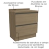 Balcao Com Tampo 80 cm 2 Gavetas MDP Maxxi G755 Nogal Kappesberg