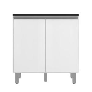 Balcao Com Tampo 80 cm 2 Portas Evidence Branco POLIMAN