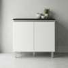 Balcao Com Tampo 80 cm 2 Portas Evidence Branco POLIMAN