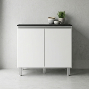 Balcao Com Tampo 80 cm 2 Portas Evidence Branco POLIMAN