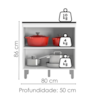 Balcao Com Tampo 80 cm 2 Portas Evidence Branco POLIMAN