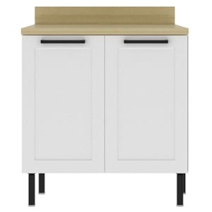 Balcão Com Tampo 80 cm 2 Portas MDF Branco Tecno Mobili Balcão Com Tampo 80 cm 2 Portas MDF Branco Tecno Mobili