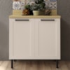 Balcão Com Tampo 80 cm 2 Portas MDF Branco Tecno Mobili