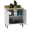 Balcão Com Tampo 80 cm 2 Portas MDF Branco Tecno Mobili
