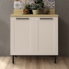 Balcão Com Tampo 80 cm 2 Portas MDF Branco Tecno Mobili
