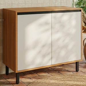 Balcao Com Tampo 80 cm 2 Portas Ravena Freijo Off Acetinado POLIMAN