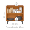 Balcao Com Tampo 80 cm 2 Portas Ravena Freijo Off Acetinado POLIMAN
