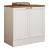 Balcao Com Tampo 80 cm 2 Portas Unna Branco Carvalho Oak Poliman