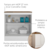Balcao Com Tampo 80 cm 2 Portas Unna Branco Carvalho Oak Poliman