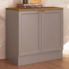 Balcao Com Tampo 80 cm 2 Portas Unna Gris Carvalho Oak Poliman