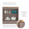 Balcao Com Tampo 80 cm 2 Portas Unna Gris Carvalho Oak Poliman