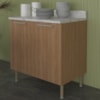 Balcão Com Tampo 80 cm 2P MDP Marmore Branco Freijo Tecno Mobili