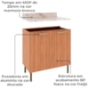 Balcão Com Tampo 80 cm 2P MDP Marmore Branco Freijo Tecno Mobili