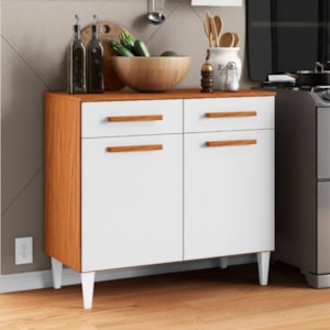 Balcao Com Tampo 90cm 2012151 Cinamomo Branco ARMoveis