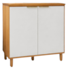 Balcao Com Tampo Banheiro 2 Portas 80 cm MDF Bari Freijo Off Acetinado POLIMAN