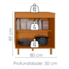 Balcao Com Tampo Banheiro 2 Portas 80 cm MDF Bari Freijo Off Acetinado POLIMAN