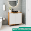 Balcao Com Tampo Banheiro 2 Portas 80 cm MDF Bari Freijo Off Acetinado POLIMAN