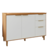 Balcao Com Tampo Banheiro 3 Portas 2 Gavetas 120 cm MDF Bari Freijo Off Acetinado POLIMAN