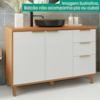 Balcao Com Tampo Banheiro 3 Portas 2 Gavetas 120 cm MDF Bari Freijo Off Acetinado POLIMAN