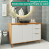 Balcao Com Tampo Banheiro 3 Portas 2 Gavetas 120 cm MDF Bari Freijo Off Acetinado POLIMAN