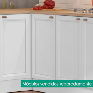 Balcao Com Tampo Canto Reto 95 cm 1 Porta Unna Branco POLIMAN