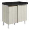 Balcao Com Tampo Canto Reto MDF Kali 12227 Bianco Toq Bianco Toq Nicioli