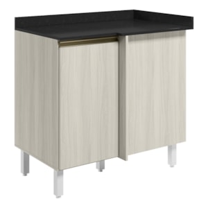Balcao Com Tampo Canto Reto MDF Kali 12227 Bianco Toq Bianco Toq Nicioli