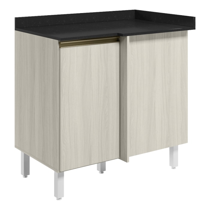 Balcao Com Tampo Canto Reto MDF Kali 12227 Bianco Toq Bianco Toq Nicioli