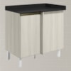 Balcao Com Tampo Canto Reto MDF Kali 12227 Bianco Toq Bianco Toq Nicioli