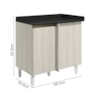 Balcao Com Tampo Canto Reto MDF Kali 12227 Bianco Toq Bianco Toq Nicioli