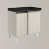 Balcao Com Tampo Canto Reto MDF Kali 12227 Bianco Toq Bianco Toq Nicioli