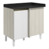 Balcao Com Tampo Canto Reto MDF Kali 12227 Bianco Toq Branco Uv Nicioli