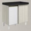 Balcao Com Tampo Canto Reto MDF Kali 12227 Bianco Toq Branco Uv Nicioli
