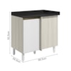 Balcao Com Tampo Canto Reto MDF Kali 12227 Bianco Toq Branco Uv Nicioli