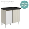 Balcao Com Tampo Canto Reto MDF Kali 12227 Bianco Toq Branco Uv Nicioli