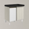 Balcao Com Tampo Canto Reto MDF Kali 12227 Bianco Toq Branco Uv Nicioli