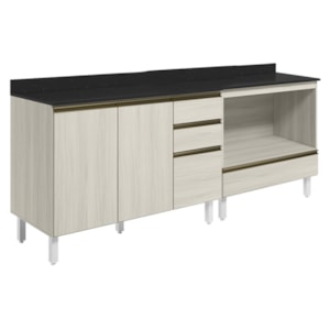 Balcao com Tampo e Balcao Forno MDF Kali Bianco Toq Bianco Toq Nicioli
