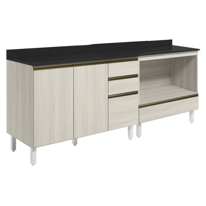 Balcao com Tampo e Balcao Forno MDF Kali Bianco Toq Bianco Toq Nicioli