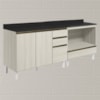 Balcao com Tampo e Balcao Forno MDF Kali Bianco Toq Bianco Toq Nicioli