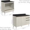 Balcao com Tampo e Balcao Forno MDF Kali Bianco Toq Bianco Toq Nicioli