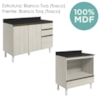 Balcao com Tampo e Balcao Forno MDF Kali Bianco Toq Bianco Toq Nicioli